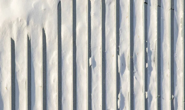 Metal Fence Covered Snow — Stock Photo, Image