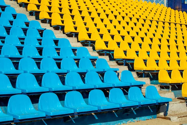 Estadio Asientos Plástico Infraestructura Del Estadio —  Fotos de Stock