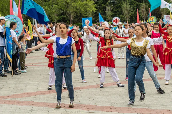 Petropavlovsk Kazakhstan June 2019 International Children Day Parade Schoolchildren Students — Stock Photo, Image