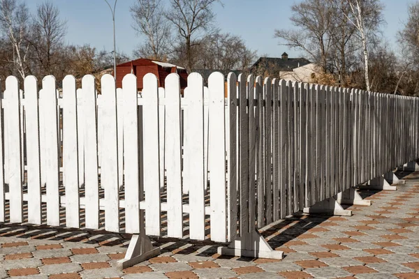 White Wooden Fence Rails — Stock Photo, Image