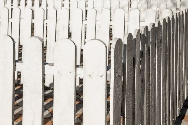 White Wooden Fence Rails — Zdjęcie stockowe