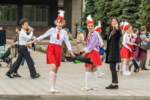 Petropavlovsk Cazaquistão Junho 2019 Dia Internacional Criança Desfile Estudantes Crianças — Fotografia de Stock