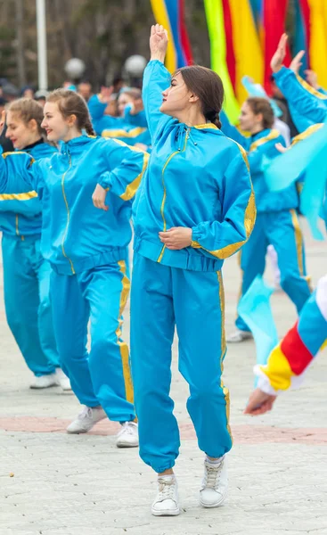 Петропавловск Казахстан Мая 2019 Года Песни Танцы Национальных Костюмах Народов — стоковое фото