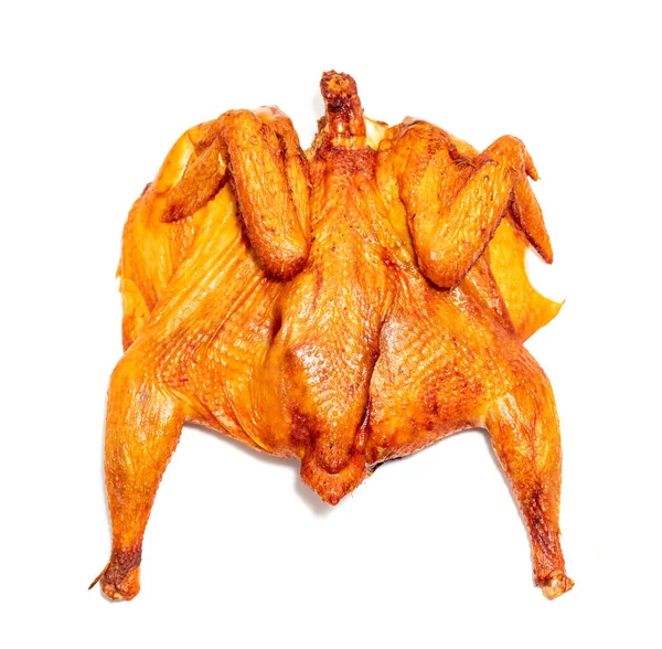 Ayam Panggang Asap Diisolasi Pada Latar Belakang Putih — Stok Foto