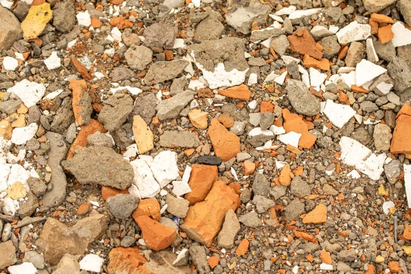 Escombros Fondo Ladrillo Hormigón Yeso Piedra Triturada —  Fotos de Stock