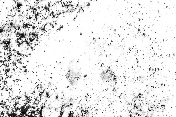 抽象的な白い背景の上のほこりを黒 モノクロのテクスチャー — ストック写真