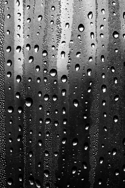 Капли Дождя Стекле Черно Белый Фон Текстура Модного Стекла — стоковое фото