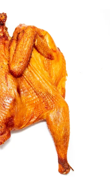 Ayam Panggang Asap Diisolasi Pada Latar Belakang Putih — Stok Foto