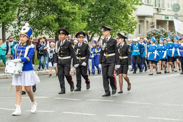 Petropavlovsk Kazajstán Junio 2019 Día Internacional Del Niño Desfile Estudiantes — Foto de Stock