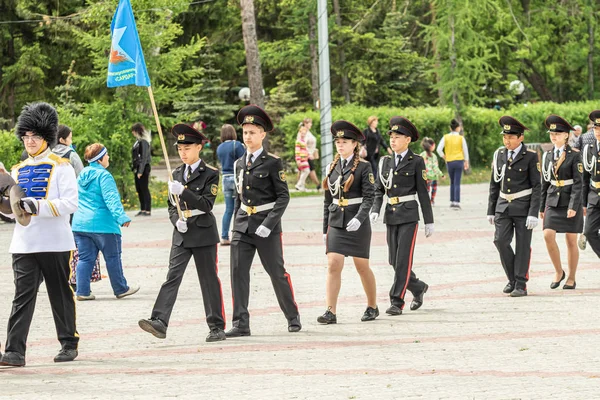 Petropavlovsk Cazaquistão Junho 2019 Dia Internacional Criança Desfile Estudantes Crianças — Fotografia de Stock