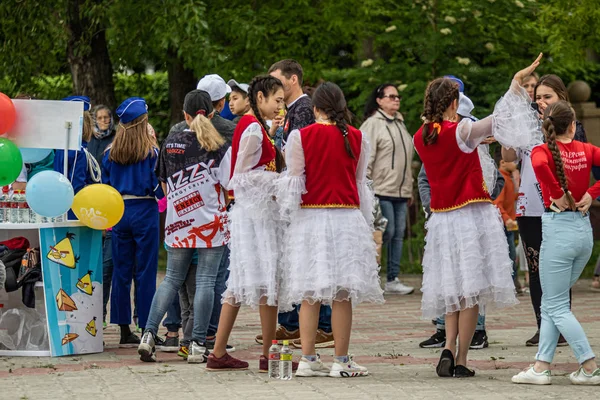 Petropavlovsk Kazakhstan June 2019 International Children Day Parade Schoolchildren Students — Stock Photo, Image