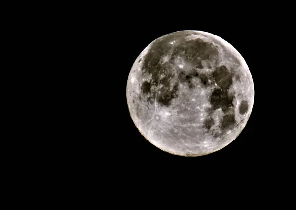 Большая Круглая Луна Черном Небе — стоковое фото