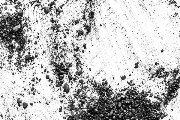 Poussière Noire Sur Fond Blanc Abstraite Texture Monochrome — Photo