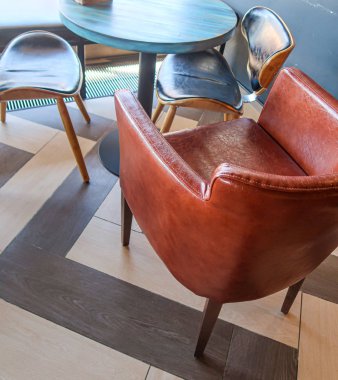 Deri koltuk yemek odası iç.