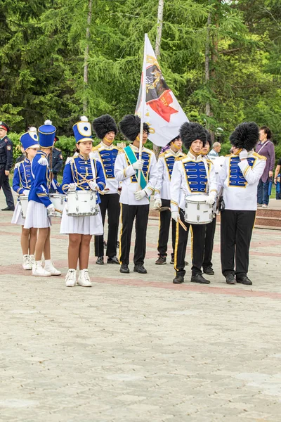 Petropavlovsk Kazajstán Junio 2019 Día Internacional Del Niño Desfile Estudiantes — Foto de Stock