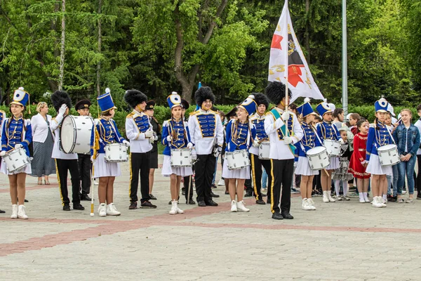 Petropavlovsk Kazajstán Junio 2019 Día Internacional Del Niño Desfile Estudiantes — Foto de Stock