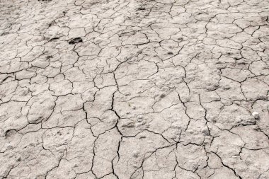 Kurutulmuş kırık toprak gri arka plan