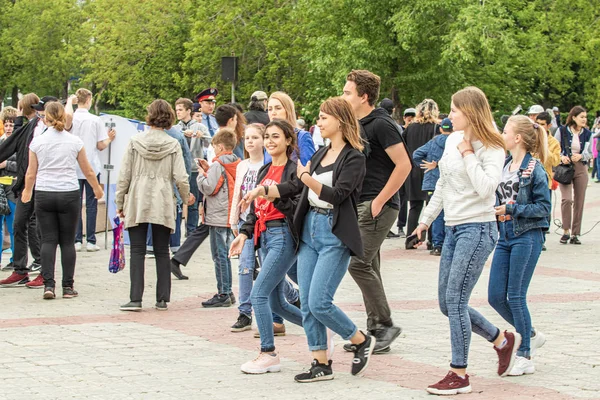 Petropavlovsk Kazahstan Iunie 2019 Ziua Internațională Copilului Parada Elevilor Elevi — Fotografie, imagine de stoc
