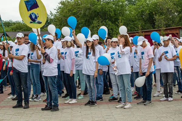 Петропавловськ Казахстан Червня 2019 Міжнародний День Дітей Парад Школярів Вулицях — стокове фото
