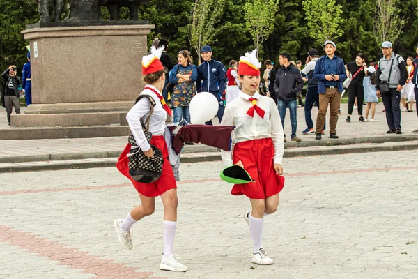 Petropavlovsk Kazakistan Haziran 2019 Uluslararası Çocuk Günü Şehir Sokaklarında Okul — Stok fotoğraf