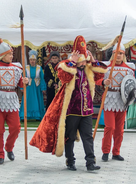 Pietropawłowsk Kazachstan Maja 2019 Pieśni Tańce Narodowych Strojach Ludów Kazachstanu — Zdjęcie stockowe