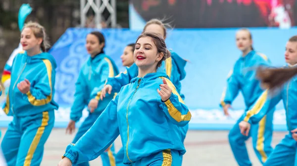 Petropavlovsk Kasachstan Mai 2019 Lieder Und Tänze Den Nationaltrachten Der — Stockfoto
