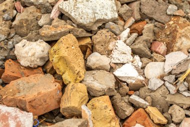 Arka plan enkaz, tuğla beton sıva ezilmiş taş.
