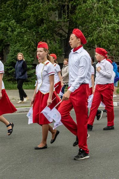 Petropavlovsk Kazakhstan June 2019 International Children Day Parade Schoolchildren Students — Stock Photo, Image