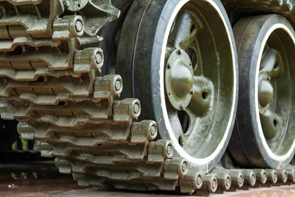 Катерпиллы Танкового Колеса Крупным Планом — стоковое фото