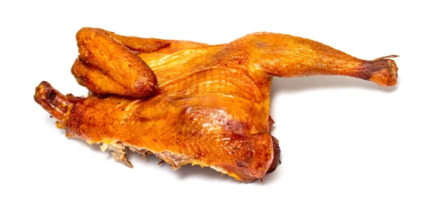 Rökt Kyckling Grill Isolerad Vit Bakgrund — Stockfoto