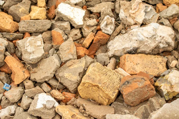 Escombros Fondo Ladrillo Hormigón Yeso Piedra Triturada —  Fotos de Stock