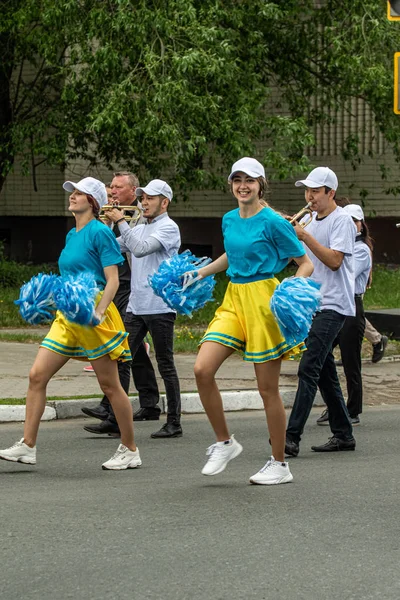 Petropavlovsk Kazajstán Junio 2019 Día Internacional Del Niño Desfile Estudiantes — Foto de Stock