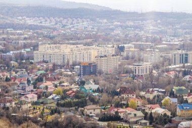 Almatı, Kazakistan-Mart 29, 2019: Almatı şehir, Kazakistan modern mimarlık. Yukarıdan görüntüle.