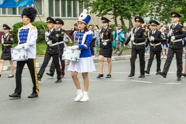 Petropavlovsk Kazajstán Junio 2019 Día Internacional Del Niño Desfile Estudiantes — Foto de Stock