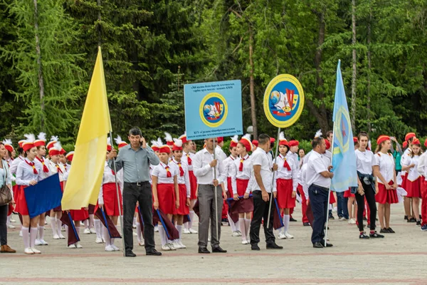 Petropavlovsk Kazajstán Junio 2019 Día Internacional Del Niño Desfile Estudiantes —  Fotos de Stock