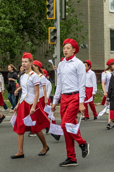 Petropavlovsk Kazajstán Junio 2019 Día Internacional Del Niño Desfile Estudiantes — Foto de Stock