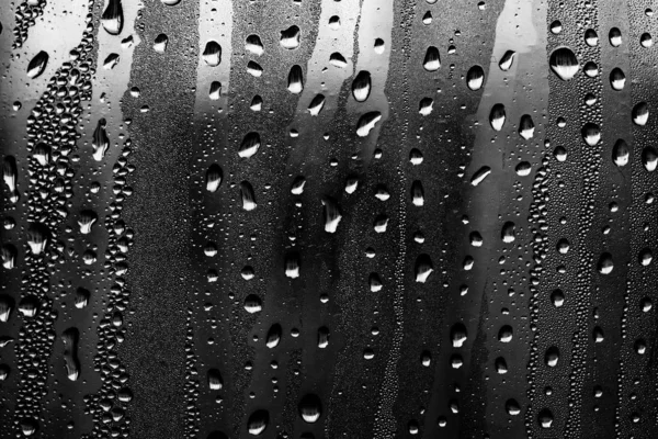 Raindrops Glass Black White Background Fashion Glass Texture — Stock Photo, Image