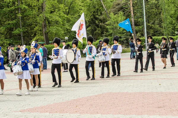 Petropavlovsk Kazajstán Junio 2019 Día Internacional Del Niño Desfile Estudiantes — Foto de Stock