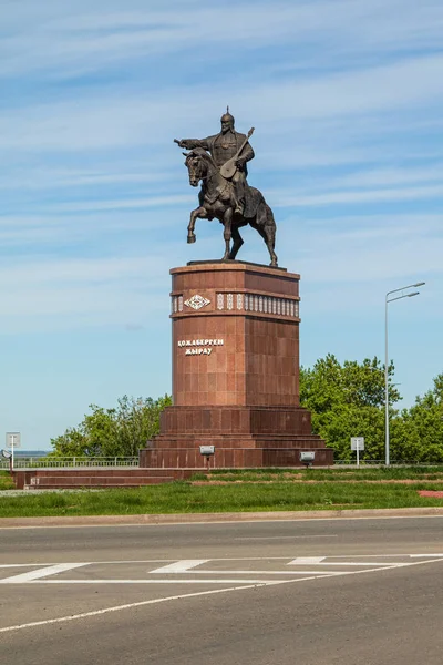 Petropavlovsk Kazakhstan June 2019 Monument Poet Commander Kozhabergen Zhyrau 16631763 — Stock Photo, Image