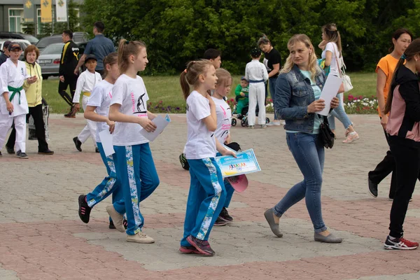 Петропавловськ Казахстан Червня 2019 День Державної Символіки Республіки Казахстан Свято — стокове фото