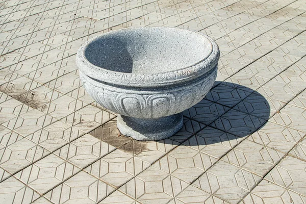 Vase Stone Street Park Pavement — Stock Photo, Image