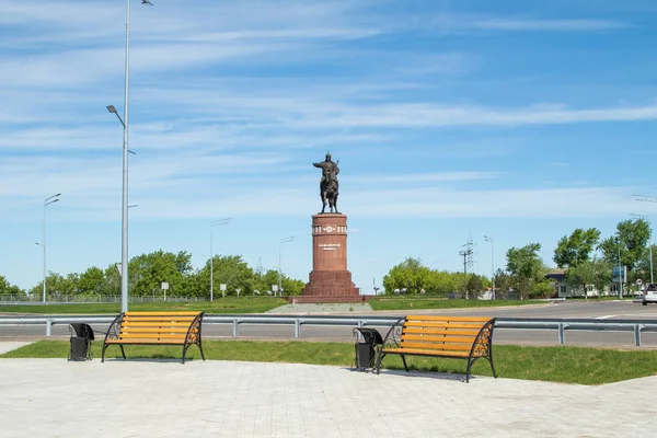 Petropavlovsk Kazakhstan June 2019 Monument Poet Commander Kozhabergen Zhyrau 16631763 — Stock Photo, Image