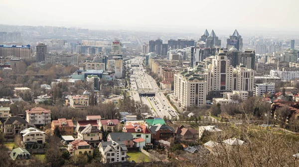 Almatı Kazakistan Mart 2019 Almatı Şehir Kazakistan Modern Mimarlık Yukarıdan — Stok fotoğraf