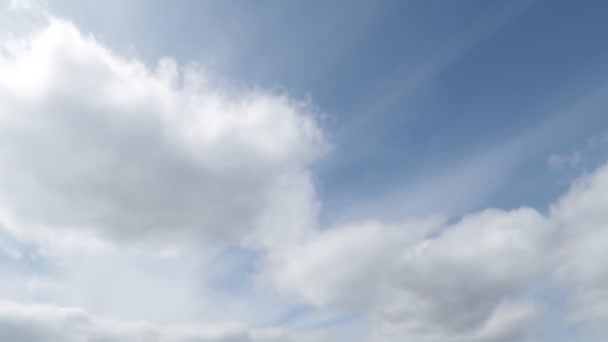 Vacker Vit Moln Med Blå Himmel Bakgrund — Stockvideo