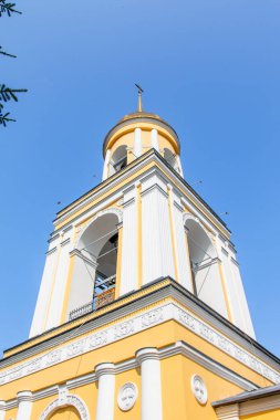 Petropavlovsk, Kazakistan - 23 Ağustos 2019: Kazakistan Cumhuriyeti Moskova Patrikhanesi. Petropavlovsk-Bulaev piskoposluğu. Ortodoks havariler Peter ve Paul onuruna Katedral.