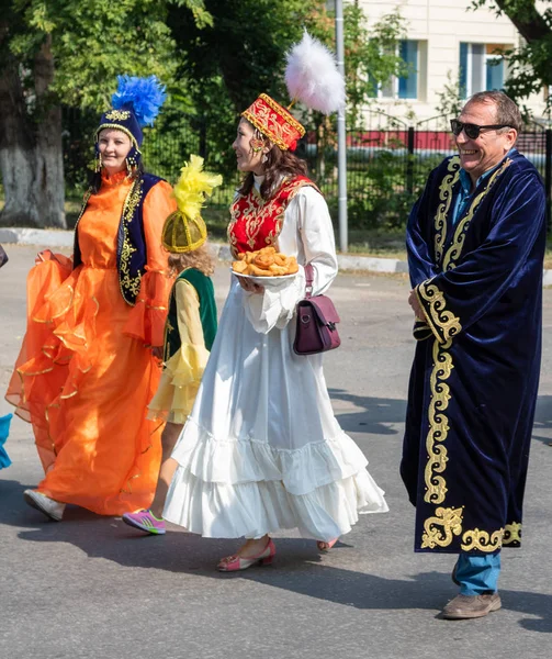 Petropavlovsk Kazakistan Agosto 2019 Petropavlovsk Una Passeggiata Costumi Nazionali Strade — Foto Stock