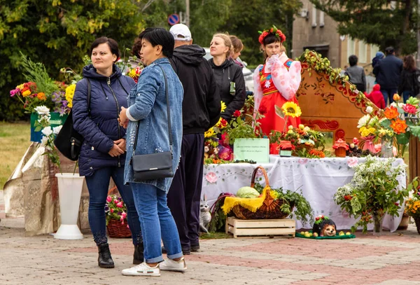 Pietropawłowsk Kazachstan Sierpnia 2019 Kazachstan Wyznacza Dzień Konstytucji Ludzie Strojach — Zdjęcie stockowe