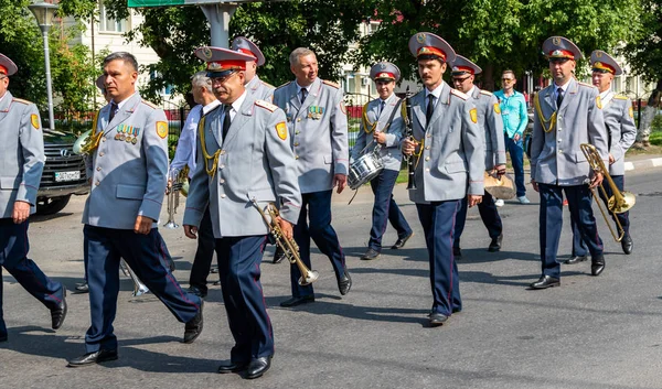 Petropavlovsk Kazachstan Augustus 2019 Militaire Band Vakantie Dag Uit Vakantie — Stockfoto