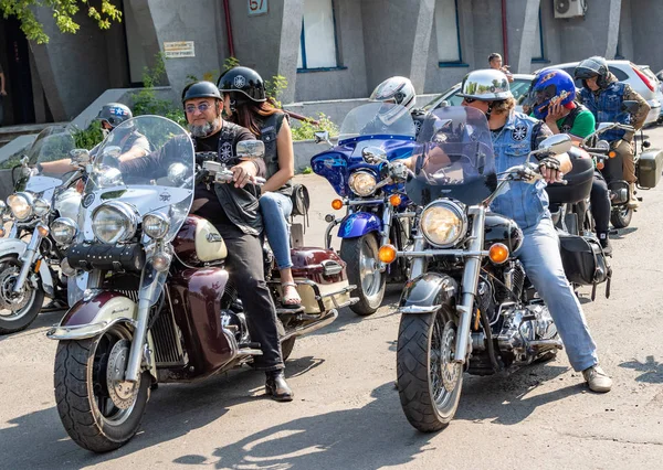 Petropavlovsk Kazakhstan Août 2019 Motocyclistes Cyclistes Sur Les Routes Ville — Photo