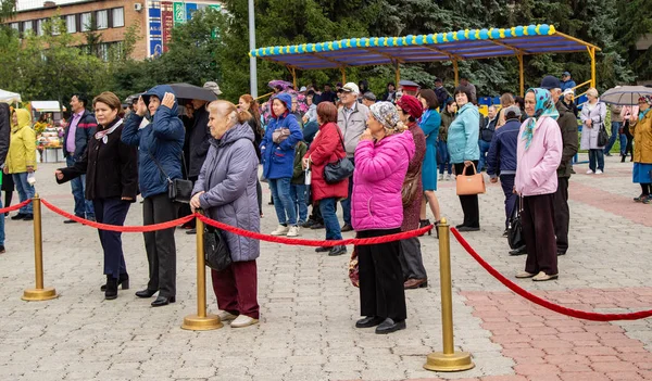 Pietropawłowsk Kazachstan Sierpnia 2019 Kazachstan Wyznacza Dzień Konstytucji Ludzie Strojach — Zdjęcie stockowe